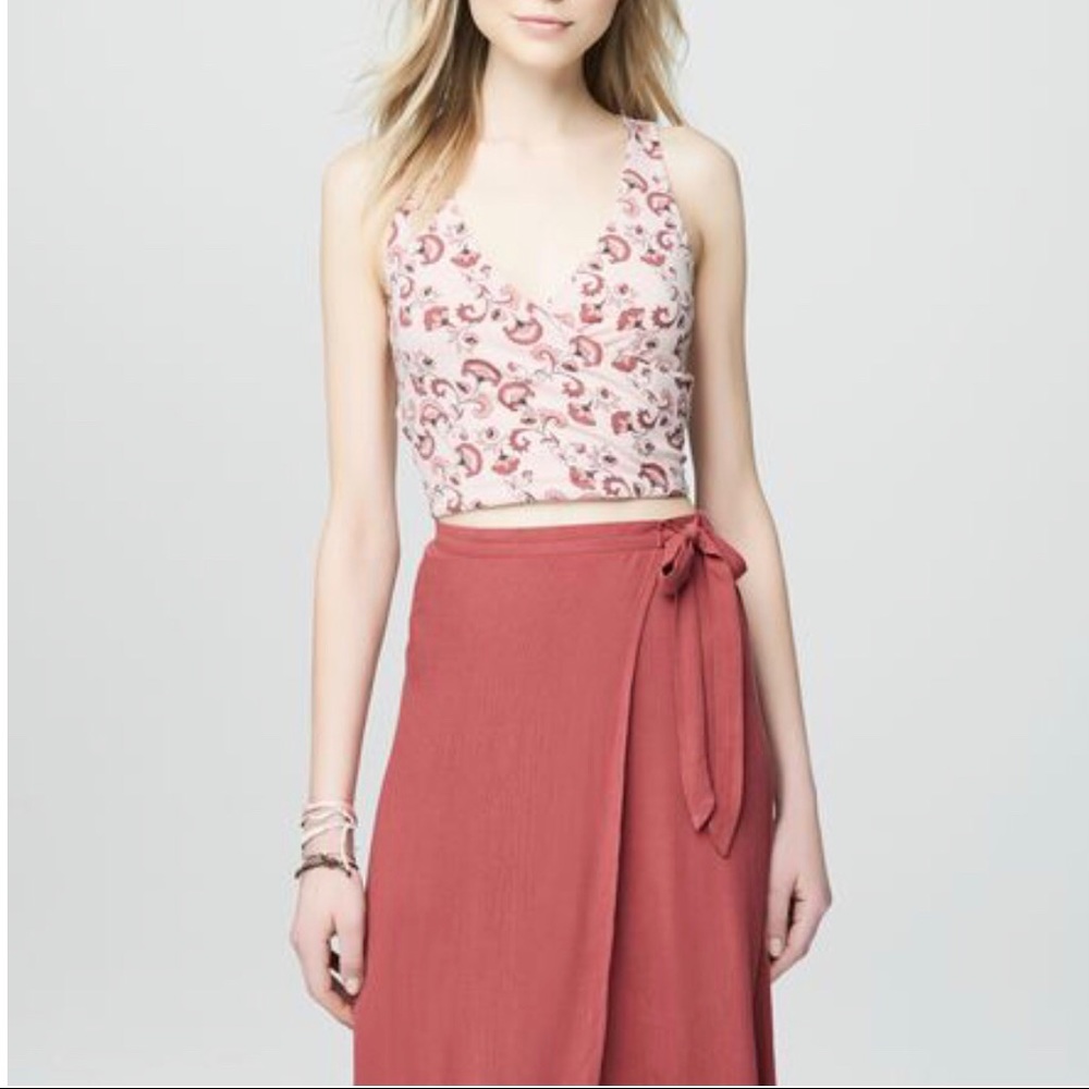 CAPE JUBY FLORAL BODYCON WRAP TANK